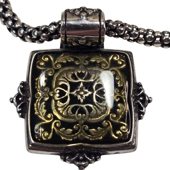 Brighton Necklace Silver Tone & Gold Tone Classic Ferrara Charm Chunky Chain - Picture 7 of 8